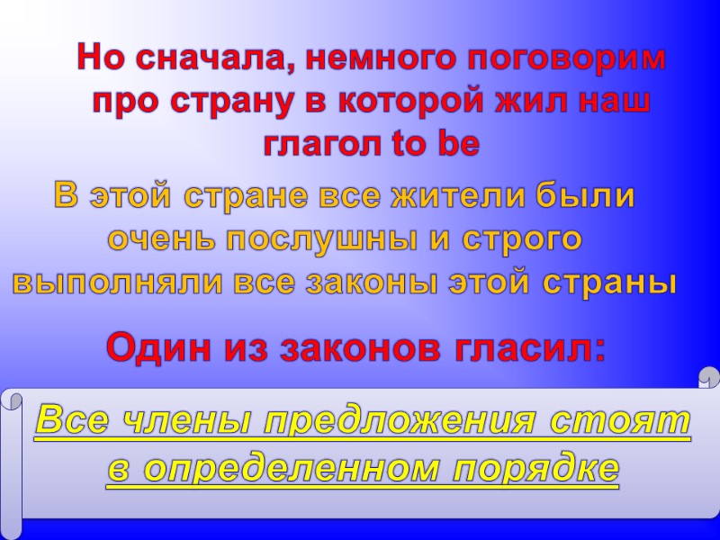 Но сначала, немного поговорим про страну в которой жил наш глагол to be В